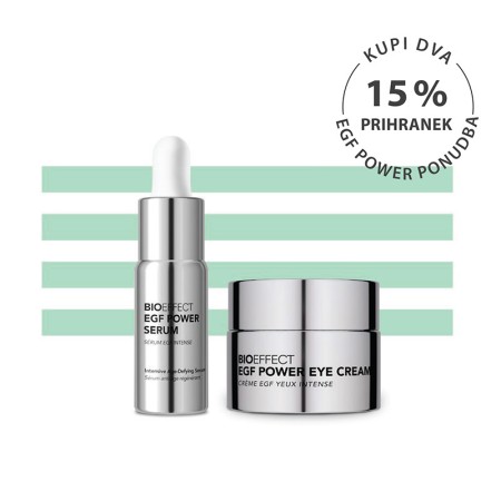 15 % prihranek ob nakupu dveh izdelkov: EGF Power Seruma in EGF Eye Cream