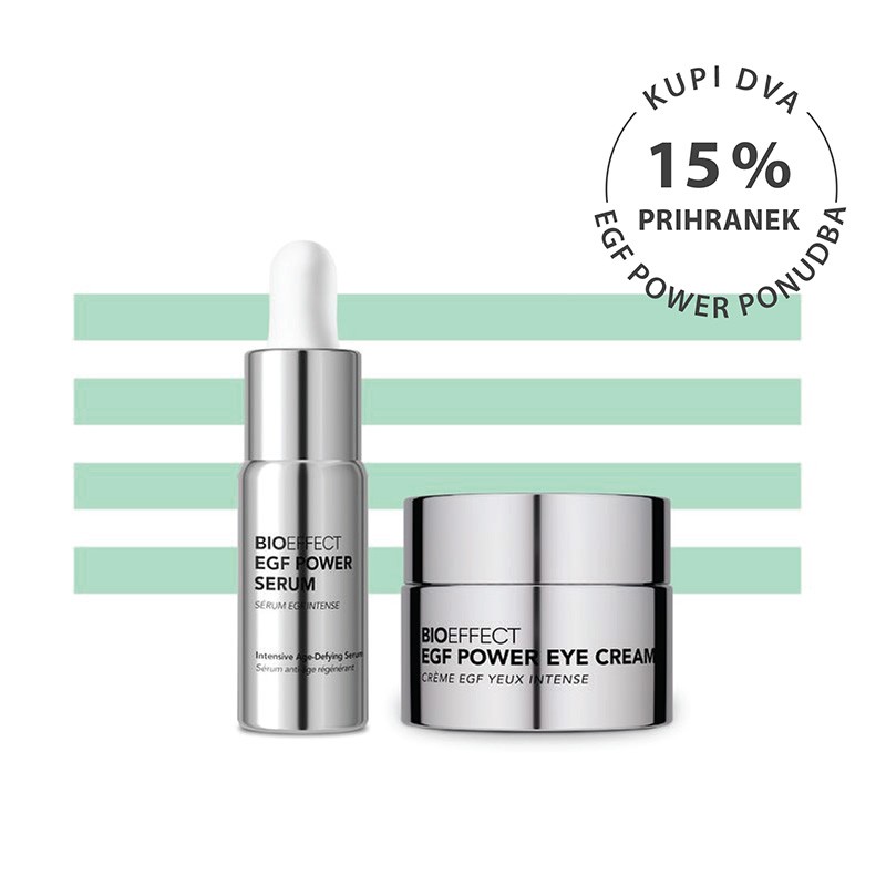 15 % prihranek ob nakupu dveh izdelkov: EGF Power Seruma in EGF Eye Cream